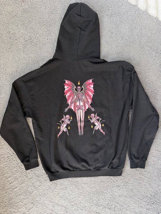 MBM Clothing / MBM Gallery Other - MBM Clothing Marcos Alvarado Black Sinner Hoodie Winged Skeleton Size M